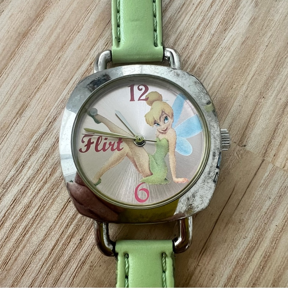 SII Seiko Disney tinker bell flirt green strap watch NEW BATTERY